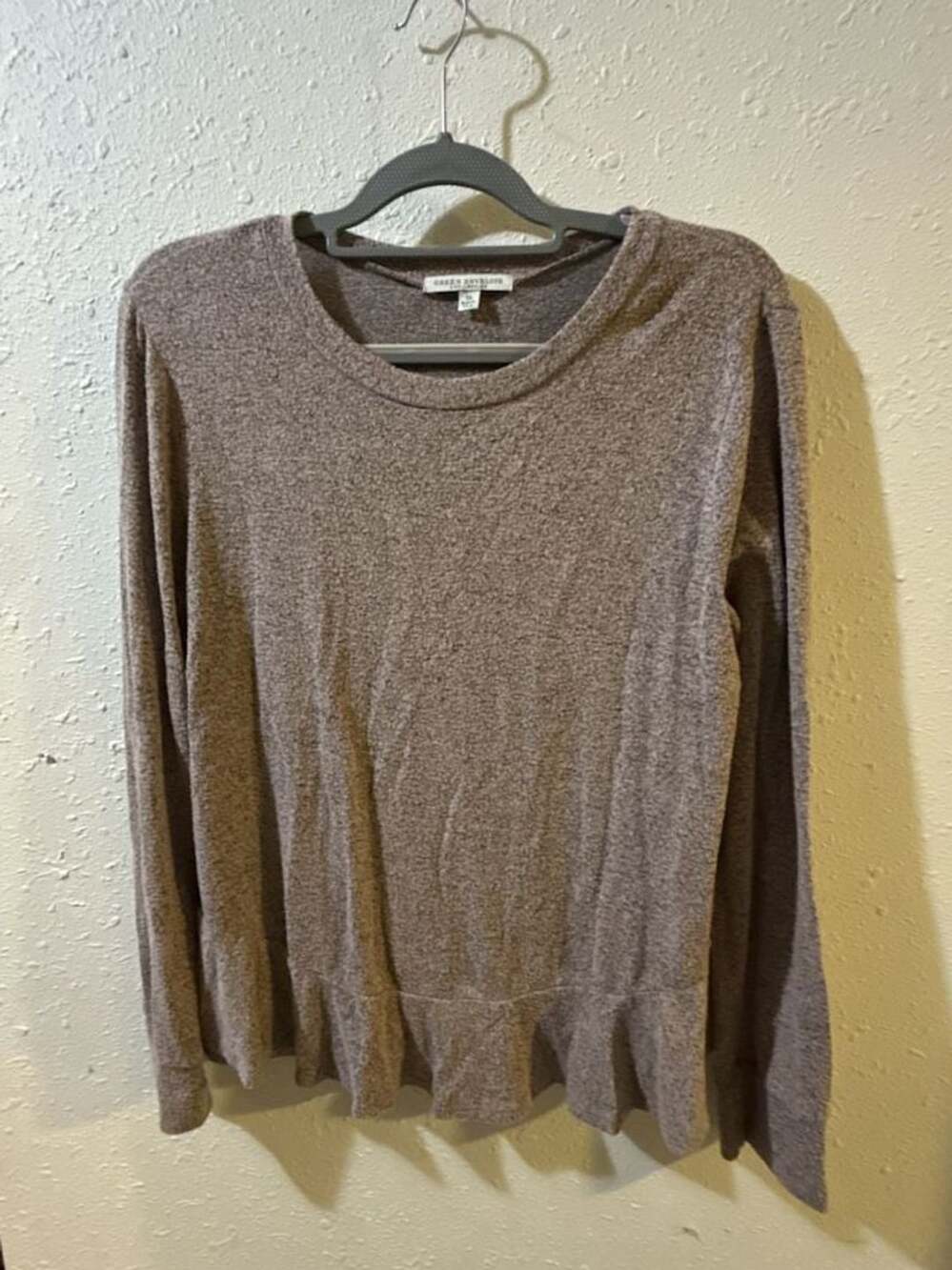Green Envelope Peplum Knit Tunic Sweater XL